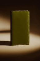 Rustow Moss Olive Vertical Card Wallet – Premium Leather Finish